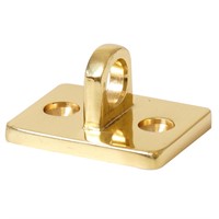 Räckesväggfäste mässing med öga, höjd 22mm