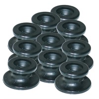 Svart pvc knapp till gummistrop 10 st