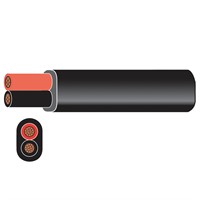 1852 marin kabel flat röd/svart 2x3.0mm2 30m