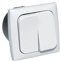 Brytare dubbel 220 V för inbyggnad komplett vit