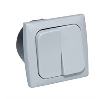 Brytare dubbel 220 V för inbyggnad komplett grå