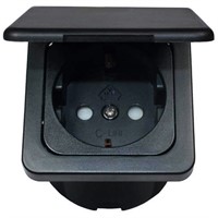 Eluttag 220V med lock svart