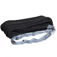 Robline förtöjning, öga m webbing, 3-slagen svart 14mm 10 m