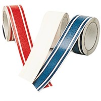 Dekortejp 50mm 10m blå 3-randig